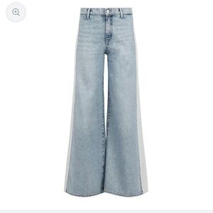 NWT AG Daily Blue premium denim Easy two tone wide leg jeans